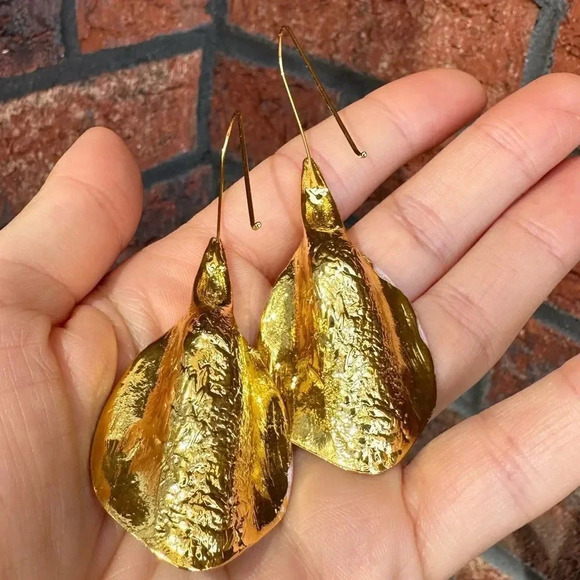 Pink Tulip Flower Drop Earrings - Picture 7 of 8